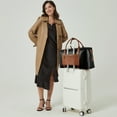thumbnail image 2 of BOSTANTEN Weekender Bags for Women Leather Duffle Bag Carry-on Large Tote with Trolley Sleeve and Luggage Tag, 2 of 7