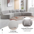 thumbnail image 5 of Harper & Bright Designs Chenille Floor Sofa Curved Couch Set, Modern Compressed Foam Sectional Sofa with Three Throw Pillows for Living Room, 136.6" Grey, 5 of 20