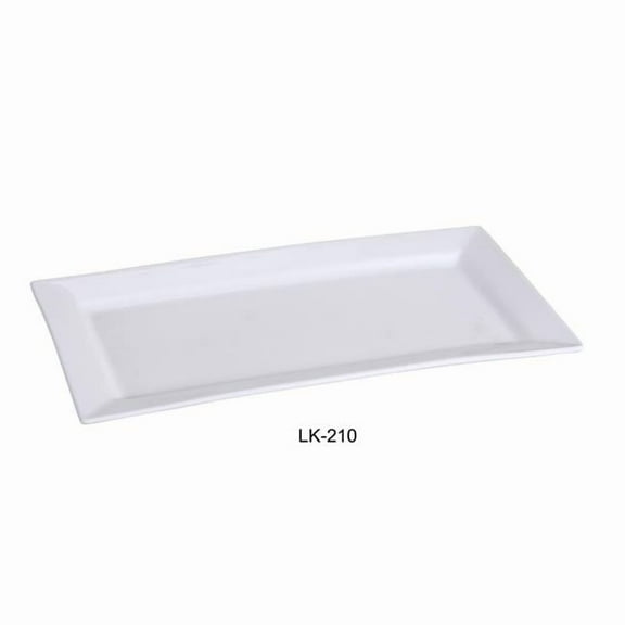 Yanco LK-210 Porcelain Rectangular Plate, Bone White - 10 x 6 in. - Pack of 24