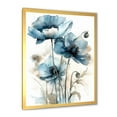 thumbnail image 2 of Designart "Blue And Black Poppy Floral Array" Boho Pottery Picture Framed Wall Decor, 2 of 5
