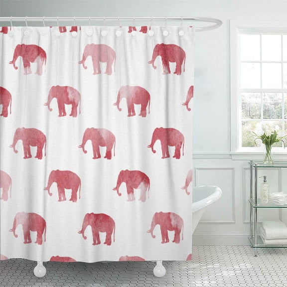 Libin Alabama Red Elephant Large Shower Curtain 60x72 inch