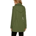 thumbnail image 3 of Fantaslook Fall Jackets for Women Hooded Windbreaker Water-Resistant Long Coat Outdoor Trench Coat with pockets, 3 of 8