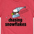 thumbnail image 3 of Peanuts - Snoopy & Woodstock Chasing Snowflakes Christmas - Toddler And Youth Short Sleeve Graphic T-Shirt, 3 of 6