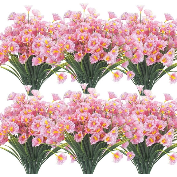 20 Bundles Artificial Flowers Fake Outdoor Plants (Yellow)