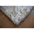 thumbnail image 4 of LA Solid Plain Faux Sheepskin Animal Hide Sheep Hide Lambskin Natural Feel Fluffy Furry Plush Modern Contemporary Fur Shaggy 5-Feet-by-7-Feet Polyester Made Area Rug Carpet Rug Black White Color, 4 of 5