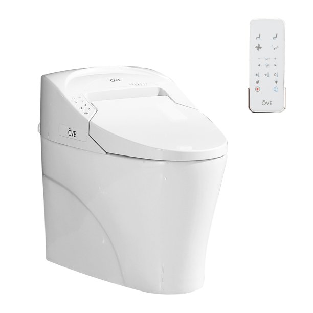 Ove Decors Virtuoso Bidet Seat Toilet Builtin with Tank Elongated