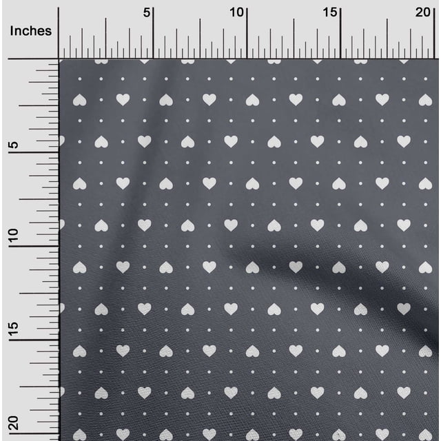 oneOone Polyester Lycra Tissu Dot & Blanc Tissu Imprimé Coeur BTY 56 Pouces de Large