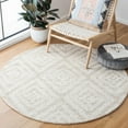 thumbnail image 2 of SAFAVIEH Micro-Loop Oraline Diamond Area Rug, Beige/Brown, 5' x 5' Round, 2 of 7