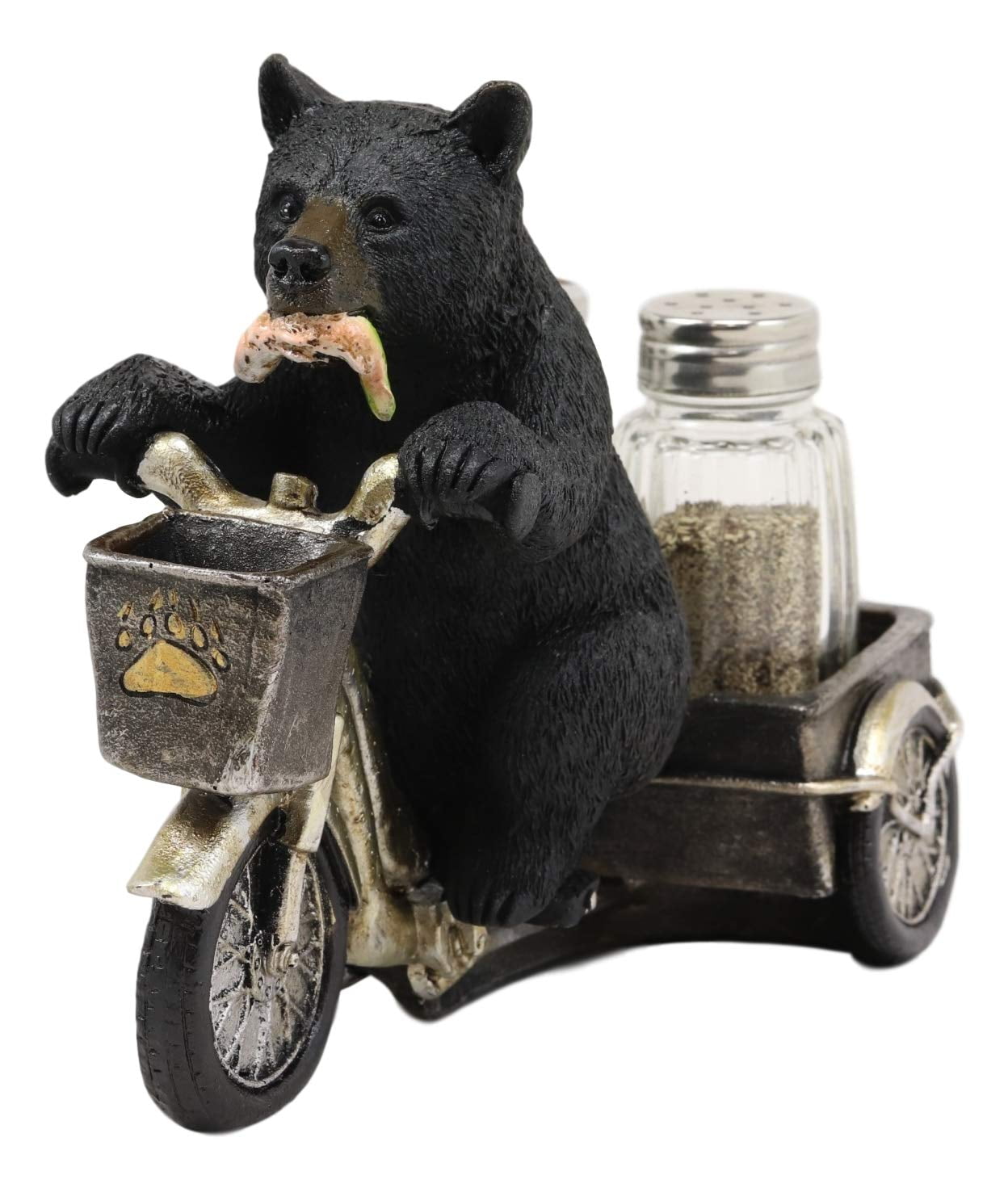 Bear on a Tricycle Salt and Pepper Shaker Holder