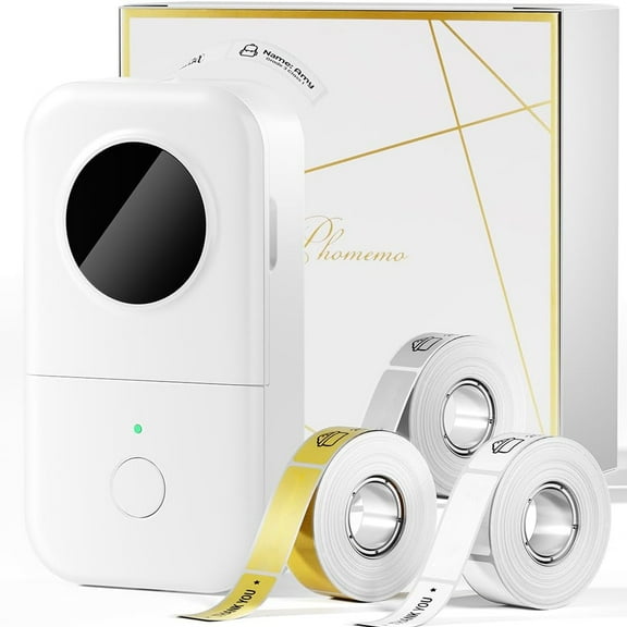 Label Maker with 3 Tapes, Bluetooth Label Maker, Small Thermal Printer Rechargeable Labeler, Handheld Sticker Labeler for School, Office, Home and DIY with iOS&Android