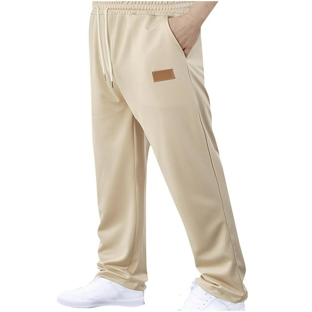 Men's Casual Sweatpants with Pockets, Elastic Waist Drawstring Lounge Pants, Full Length Athletic Pants for Outdoor Exercise, Daily Wear