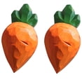 thumbnail image 4 of PAMINGONO 2Pcs Carrot Figurines Orange Wood Desktop Carrot Decoration for Family and Friends, 4 of 8