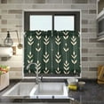 thumbnail image 4 of Yayeee Kitchen Curtains Tier Pair Light Filtering 27"x24" Rod Pocket Short Cafe Window Panel, Green Plants, 4 of 7