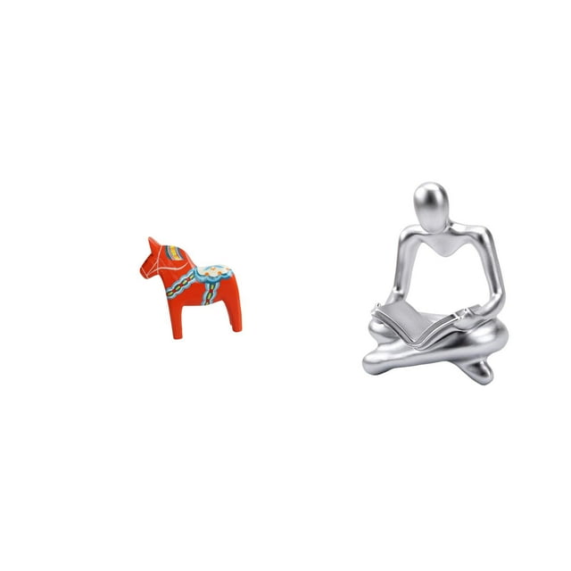 Adorno Coleccionable De Caballo De Dala Sueco. Figura De Caballo De Dala, Escultura Animal Para Sala De Estar, Entrada, Armario, Decoración Del Hogar. Estatua Creativa De Pensador Abstracto,