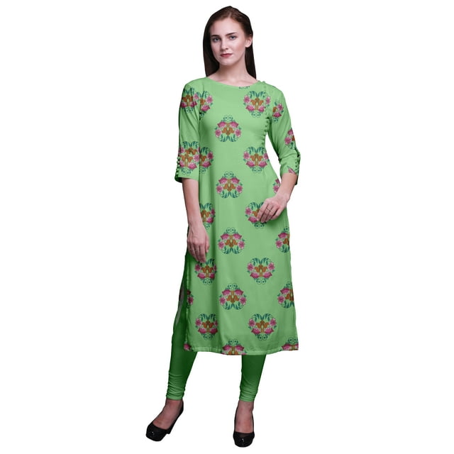 Bimba Tunique Droite à Manches 3/4, Hauts Imprimés, Kurta, Tenue d'Été pour Femmes