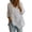 Beige, variant on Women's Casual V Neck Solid Color Top, Irregular Asymmetrical Front Flattering Blouse, Versatile Loose Fit Shirt for Daily Wear, Breathable and Soft Beige L
