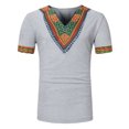 thumbnail image 1 of Waiimak Men Short Sleeve Printing V-Neck Pullover T Shirt Blouse, 1 of 3
