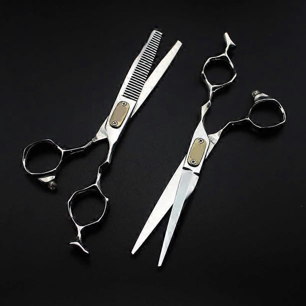 Tijeras profesionales para cortar el cabello de 6 pulgadas, de acero inoxidable al carbono, con estuche.