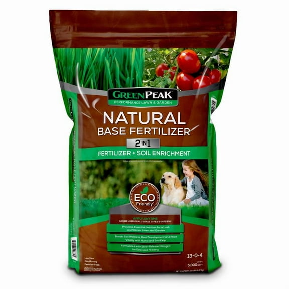GreenPeak Natural Base All-Purpose Lawn Fertilizer For All Grasses 5000 sq ft