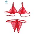 thumbnail image 4 of Deago Women Sexy Lingerie Nightwear Two Piece Babydoll Bra Panty G-String Underwear Set (Red, L), 4 of 6