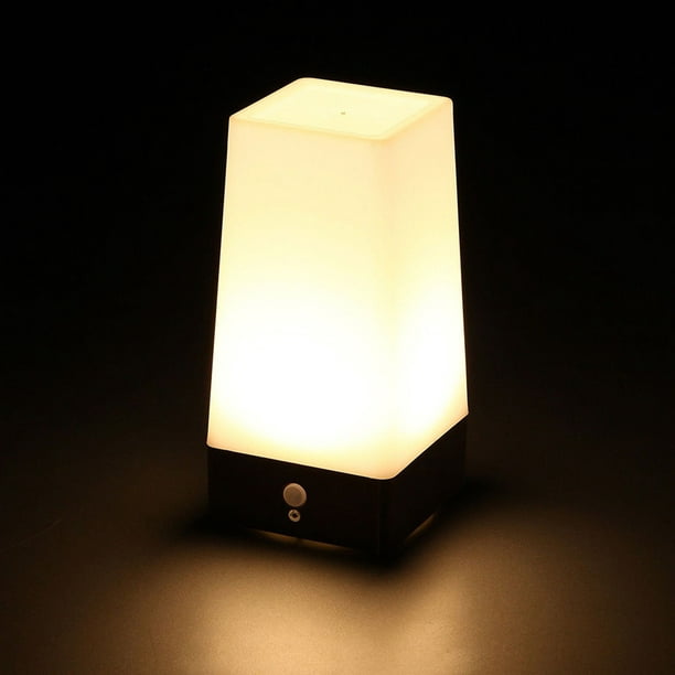 Lampe de table ronde à piles avec capteur PIR