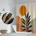 thumbnail image 3 of Bohemian Bathroom Shower Curtain Orange Sun Eucalyptus Leaves Abstract Mountain Boho Theme Bath Curtain with Hooks Waterproof Fabric Polyester Shower Curtain Modern Home Decor, 72x72 Inch, 3 of 6