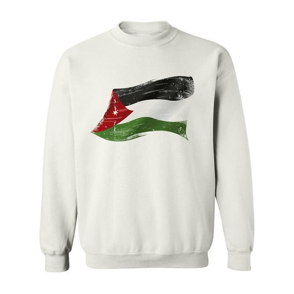 Waving Flag Of Jordan  Sweatshirt Men -Image by Shutterstock, Male Large