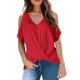 thumbnail image 1 of Tops Para Mujer Blusa Casual Elegante Camisas Con Hombros Descubiertos Cómodo Cuello en V Manga Corta Top Cruzado Odeerbi  ODB167423, 1 of 5