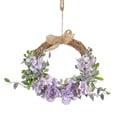 thumbnail image 3 of COMPUKAS Silk Flower Rattan Wreath 33x27cm Circular Elegant Decorative for Women’s Room or Home 1 Set, 3 of 8
