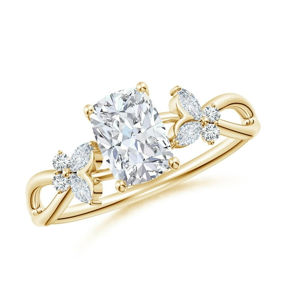 ANGARA Lab Grown Diamond Butterfly Engagement Ring for Women in 14K Yellow Gold (Size-7x5mm| Color-F-G| Clarity-VS) | April Birthstone, Anniversary, Jewelry Gift for Women | Lab-Grown Diamond Ring