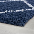 thumbnail image 5 of Jersey Shag Contemporary Diamond Navy and White Polypropylene Indoor Area Rug, 3'x5' Rectangle, 5 of 9