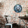 thumbnail image 5 of 1pc, 2D Flat Print, Round Aluminum Sign Wall art, Vintage Metal Sign, Wolves Themed, for Bar Kitchen Coffee home room living room office decor, party decor, Halloween Gifts, Christmas Gifts, 8x8 Inch, 5 of 7