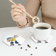 thumbnail image 6 of Lsque Sml Jeffy Pattern 4" Drink Coasters Set of 6, Leather Absorbent Coasters, Table Coaster Set Decorative Coffee Cup Coasters Housewarming Gift, 6 of 7