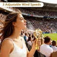 thumbnail image 5 of Handheld Fan for Soccer Trophy Shaped, Portable USB Rechargeable Mini Fan, Safe Anti-Pinch Auto-Stop, Lightweight Stadium Fan for Game Day, Travel, Outdoor, 2026 Football Event Gifts, Rose Gold, 5 of 7