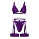 thumbnail image 2 of Gibobby Conjunto de lencería Sexy Conjunto de Lencería de Malla, Conjunto de Lencería Elegante para Dama para Noche de Bodas(Morado, M), 2 of 3