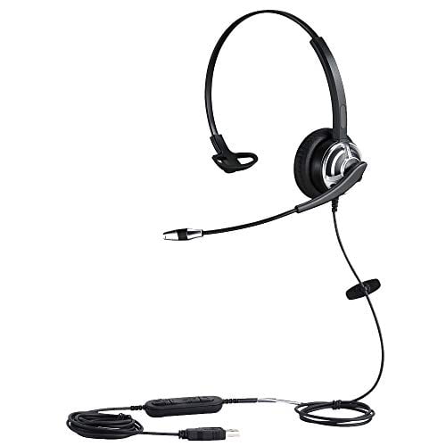 USB Headset w/Mute Button Volume Control Noise Cancellation Microphone for Zoom Meeting Video Conferencing Virtual Learning Online Teaching Remote Work Call Center Customer Care Service Telesales 