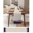 thumbnail image 6 of Hokiten Table Runners 90 Inches Long Dress Scarves, Purple Beige Ombre Farmhouse Coffee/Dining/Kitchen Table Runner for Living Room, Minimalist Ocean Waves Linen 13x90 Inch, 6 of 7