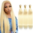 thumbnail image 2 of 613 Blonde 3 Bundles Human Hair Straight Hair Brazilian Blonde Human Hair Bundle 100% Virgin Remy Hair Bundles Human Hair Extensions, 2 of 8