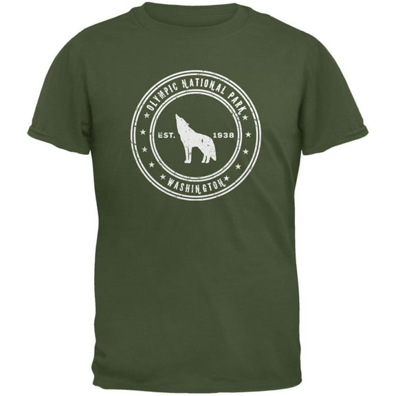 Olympic National Park Military Green Youth T-Shirt - Youth Small
