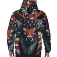 thumbnail image 7 of Wukai Modern USA Deer Head Print Men Hoodies Fleece Sweatshirts Long Sleeve Sweaters Pullover Fall Outfits Winter Clothes-4X-Large, 7 of 7