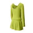 thumbnail image 5 of hengsof Girls' Long Sleeve Ballet Leotard Solid Color V Neck Mesh Bodysuit Dance Gymnastics Leotard Suitable for Girls Aged 3-15, 5 of 7