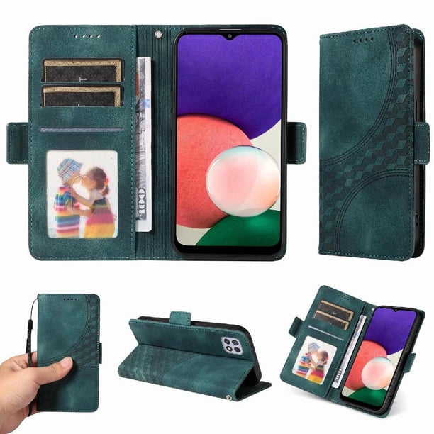 Funda GANGXUN para Samsung Galaxy A22 5G con diseño acolchado elegante, cuero PU, protección total y ajuste preciso