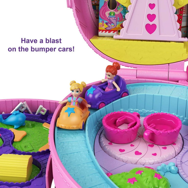 Polly Pocket Theme Park Adventure Backpack Compact Set With 2 Dolls Multiple Activities Walmart