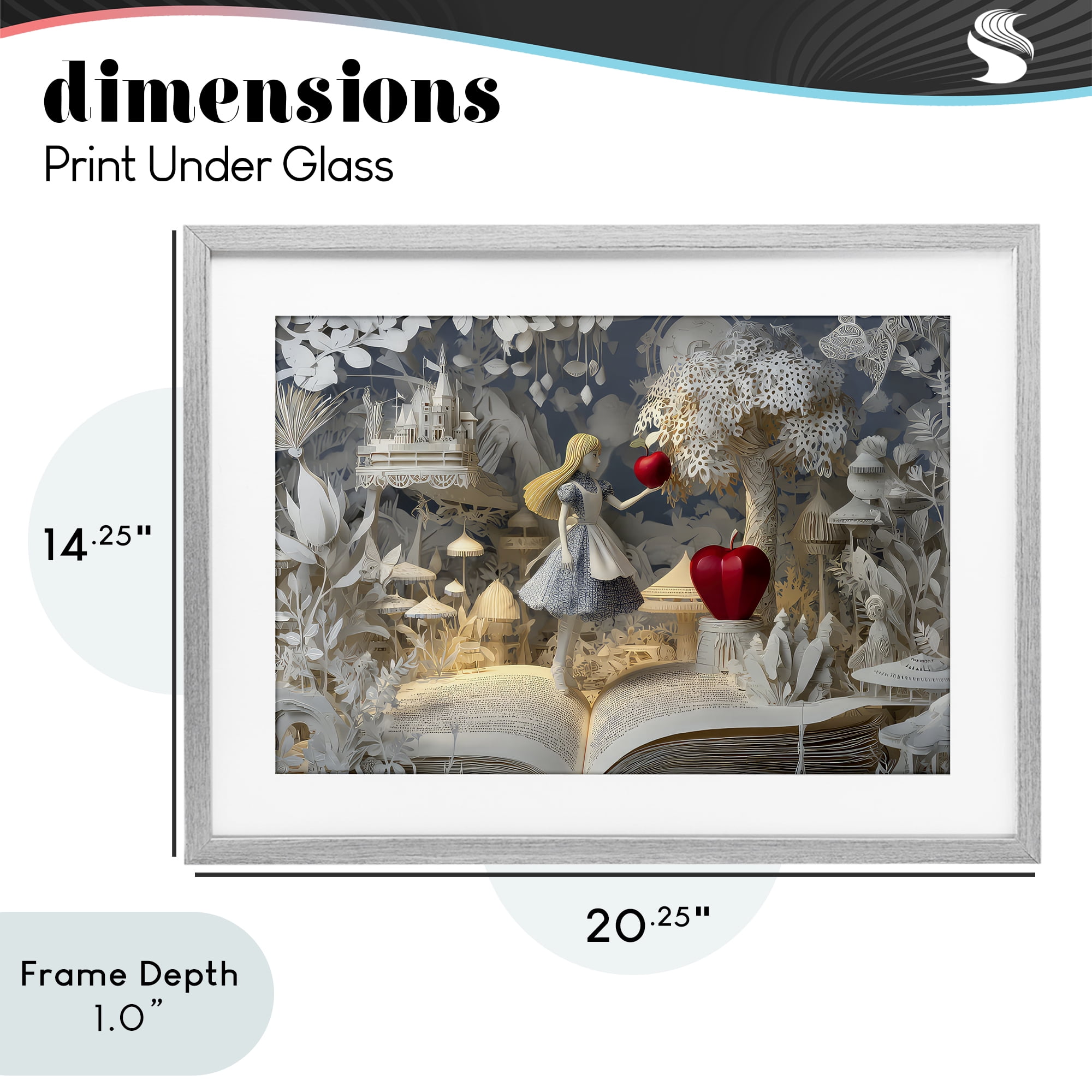 Stupell Industries Fairytale Scene Papercraft Gray Framed Print Under Glass, design by The Wands Want