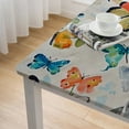 thumbnail image 5 of HAOXIT are Spring Vinyl Flannel Backed Tablecloth, Pastel Butterfly Vinyl Tablecloth with Flannel Backing 52*52, 5 of 8