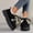 Black, variant on Loafers for Women Fall Winter Plush Lined Fashion Strap Design Platform Flats Casual Outdoor Warm Round Toe Shoes