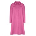 thumbnail image 5 of Usmixi Summer Dresses for Women Casual Button Down Lightweight Loose Knee-Length Shirt Dresses Long Sleeve Lapel Solid Midi Sun Dress Hot Pink XXL, 5 of 7