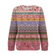 thumbnail image 4 of HLKJKLS Oversized Sweatshirt For Women Star Print Hoodless Long Sleeve Side Split Loose Pullover Sweatshirt Pink S-3Xl, 4 of 5