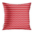 thumbnail image 1 of RYLABLUE Housse de Coussin Motif Chevron Zigzag Artistique Coloré avec Lignes Dentelées Rouges et Blanches Noir Noël, 1 of 1