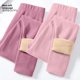 thumbnail image 3 of Pantalones de capa Base de terciopelo de cordero con forro polar grueso de cintura alta para mujer, pantalones cálidos de otoño e invierno, pantalones largos, ropa cómoda para el hogar, 3 of 5